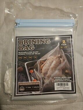 2-Pack with Blue Clips - Brining & Marinade Bags